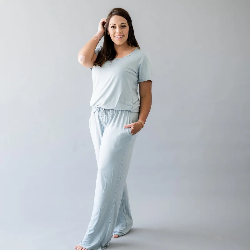 Sports High Waist Style Wide-leg women’s pants Women's Lounge Pants in Fog