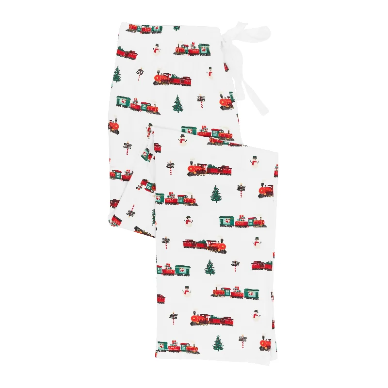 Unique prints Denim pants for women Women's Lounge Pants in Holiday Train