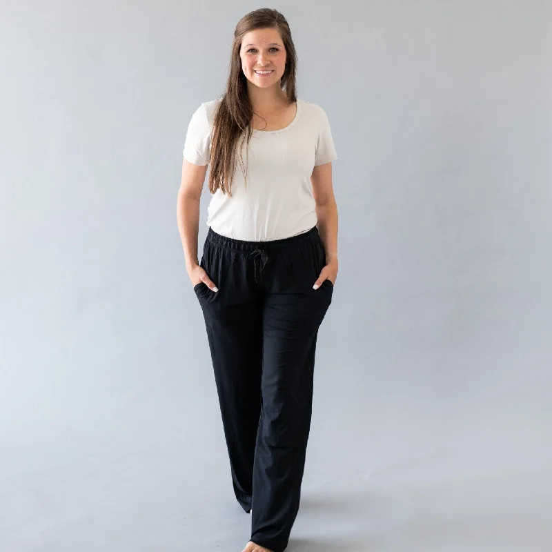 Sports Casual Style Taffeta wrap skirt Women's Lounge Pants in Midnight