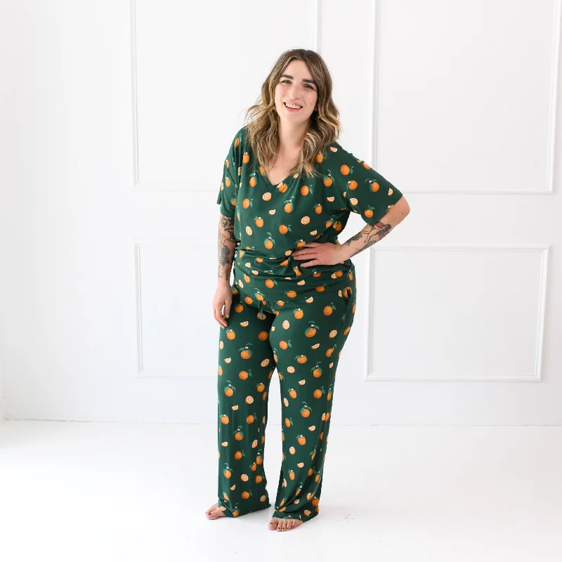 Multi-functional style Casual fit pants Women's Lounge Pants in Orange
