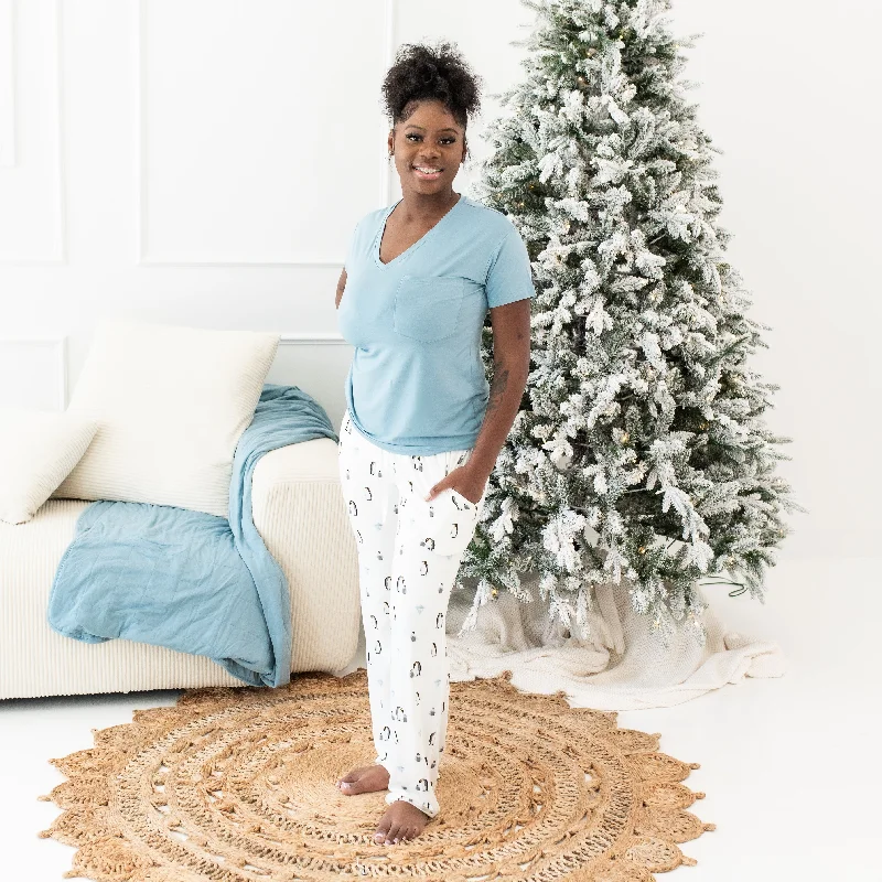 Comfortable down Modern wide-leg trousers Women's Lounge Pants in Penguin