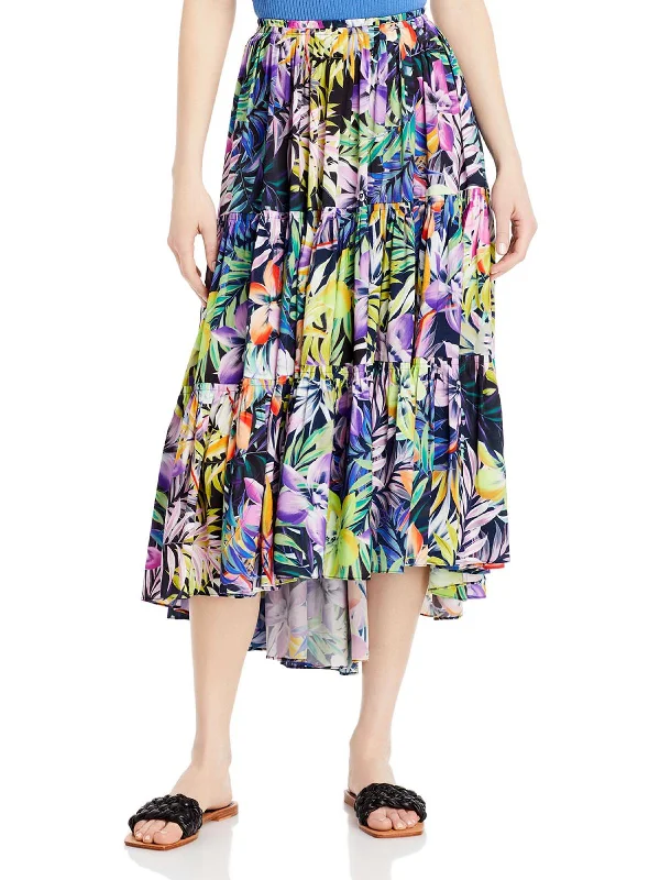 Sports Jacket Printed tulle skirt Womens Tiered Long Maxi Skirt