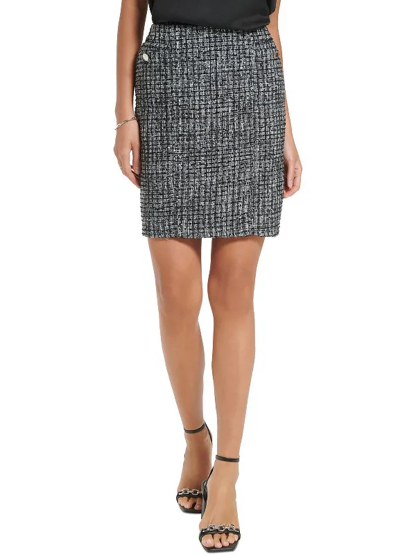 British casual Chambray skirt Womens Tweed Above Knee Mini Skirt
