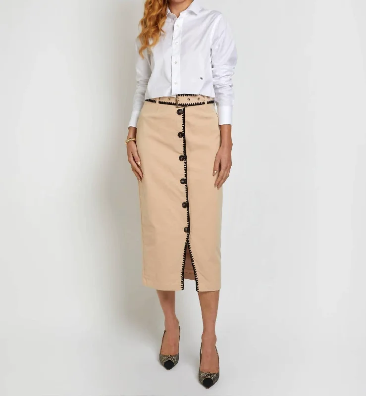 Street Fashion Style Front-slit skirt Zuzu Skirt In Natural