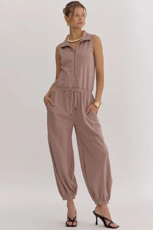 Personalized print Printed bodysuit Solid Zip Up Collared Sleeveless Jogger Style Jumpsuit Personalized print Printed bodysuit Solid Zip Up Collared Sleeveless Jogger Style Jumpsuit