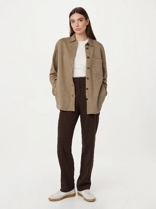 Printing decoration Satin blazer The French Terry Overshirt in Champagne