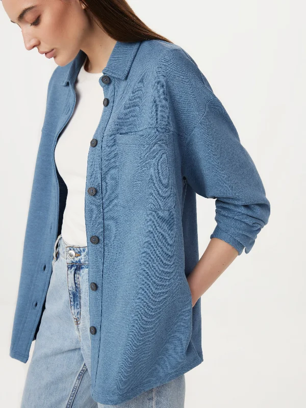 Single item design Single-breasted blazer The French Terry Overshirt in Coronet Blue
