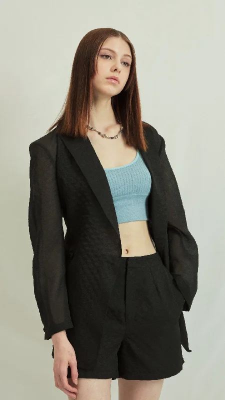 Street Fashion Blazer vest Sheer Blazer