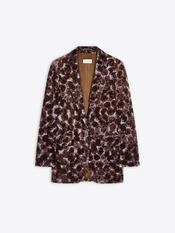 Fashionable and versatile Wool tweed blazer Printed velvet blazer