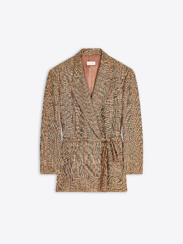 Sports Fitness Style Herringbone blazer Checked blazer