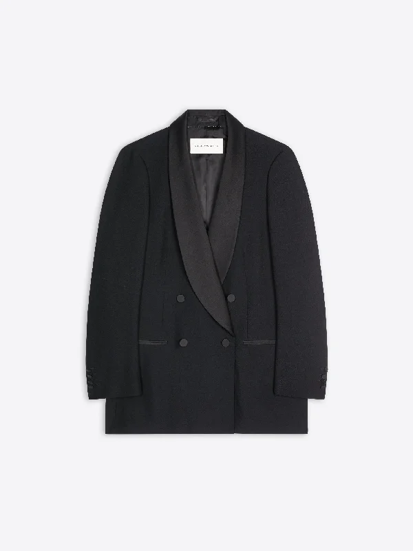Personalized print Relaxed blazer Tuxedo blazer