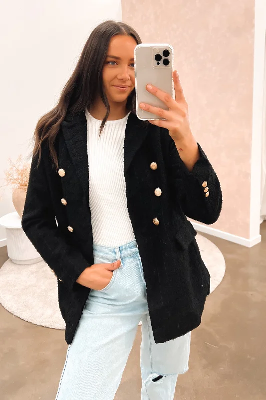 High-quality fabrics Structured puffer Abigail Blazer Black