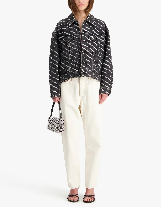 Personalized print Falling Back Jacket - Grey Aged/White