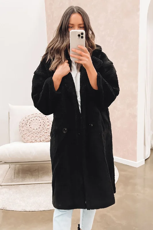 High-end atmosphere Moto jacket Annastacia Coat Black