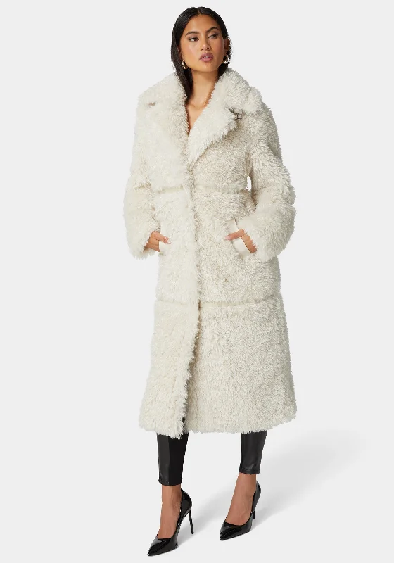 Unique prints Fitted jacket Faux Fur Maxi Coat