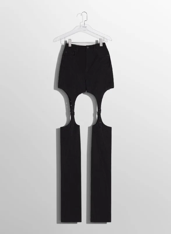 Fun and cute black buckled chaps skinny jeans