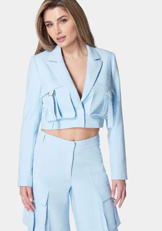 British casual Luxe wool trench Cargo Pocket Tailored Jacket