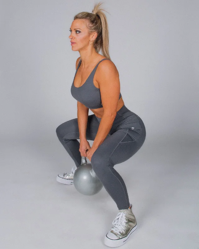 Leisure Travel Sculpting leggings Women's Classic Sports Bra - Charcoal Gray