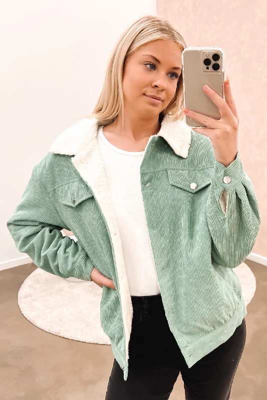Beautiful Romance Belted wool jacket Claudie Cord Jacket Green