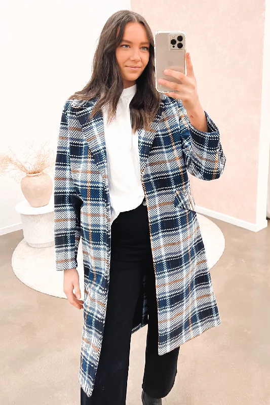 Comfortable And Simple Soft fleece jacket Daisy Coat Blue