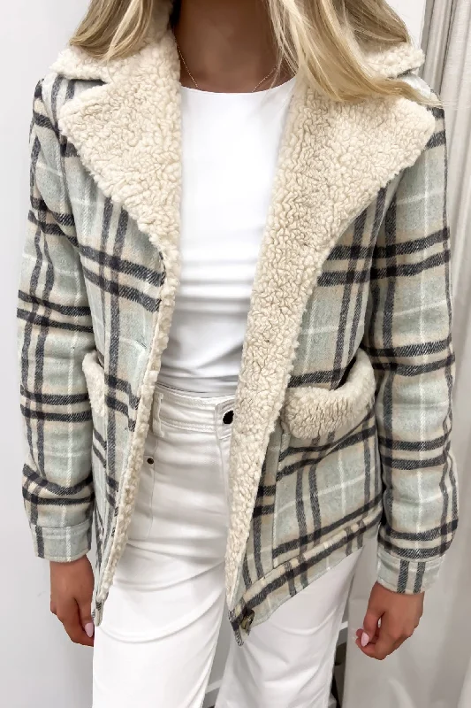Ultra-lightweight Cropped denim jacket Demi Check Jacket Blue Check