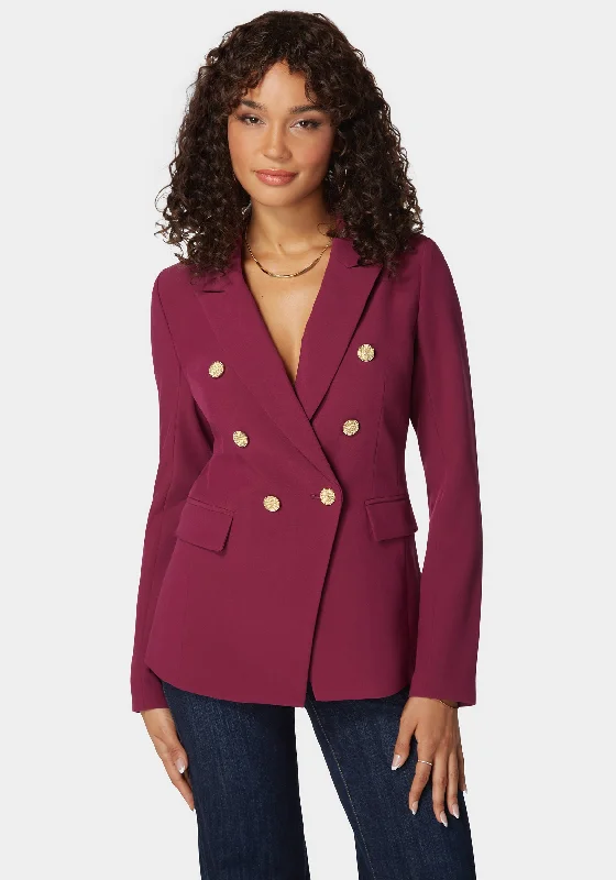 Sports suit style Structured coat Double Breast Tailored Woven Twill Blazer