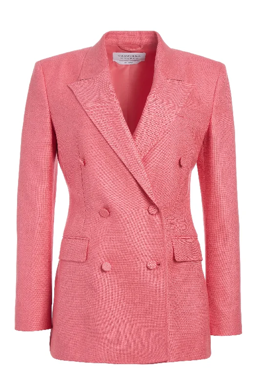 Alice style Tailored blazer Gavin Blazer in Watermelon Silk Virgin Wool