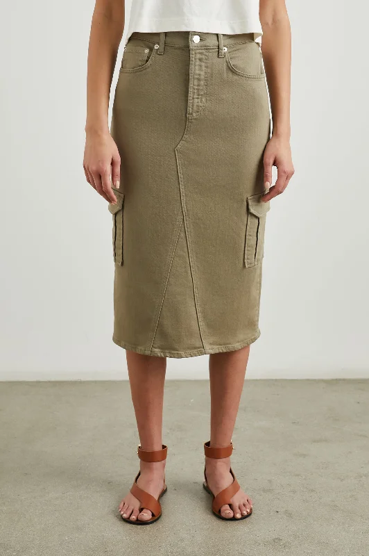 Sports Yoga Style HIGHLAND CARGO SKIRT - WASHED OLIVE