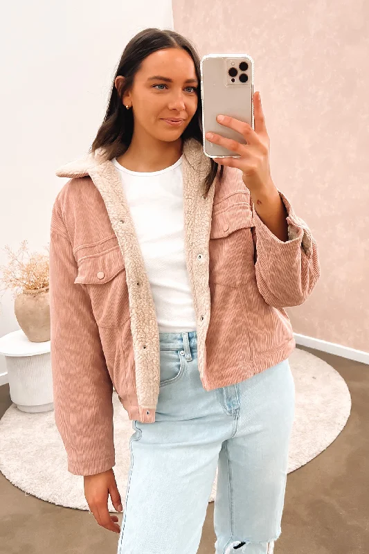 Simple research Belted wool jacket James Jacket Pink