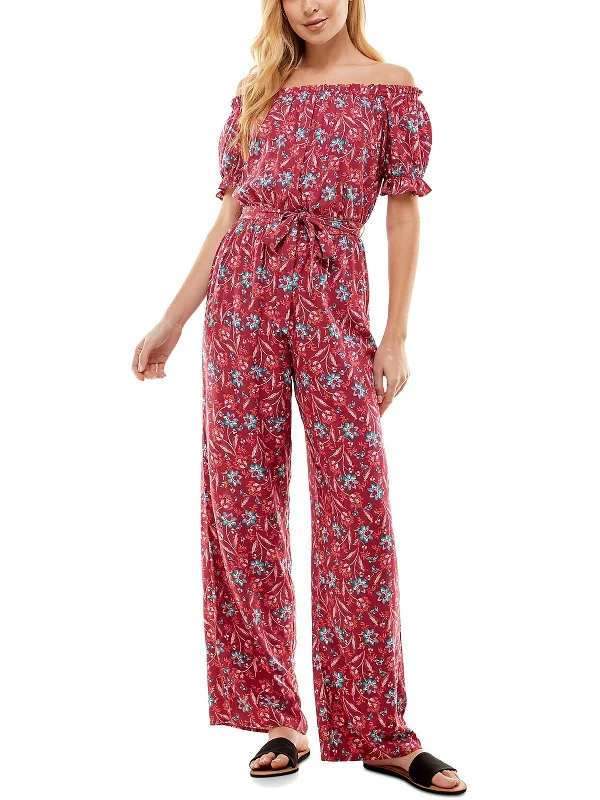Cool Style Backless lace bodysuit Juniors Womens Floral Off-The-Shoulder Jumpsuit