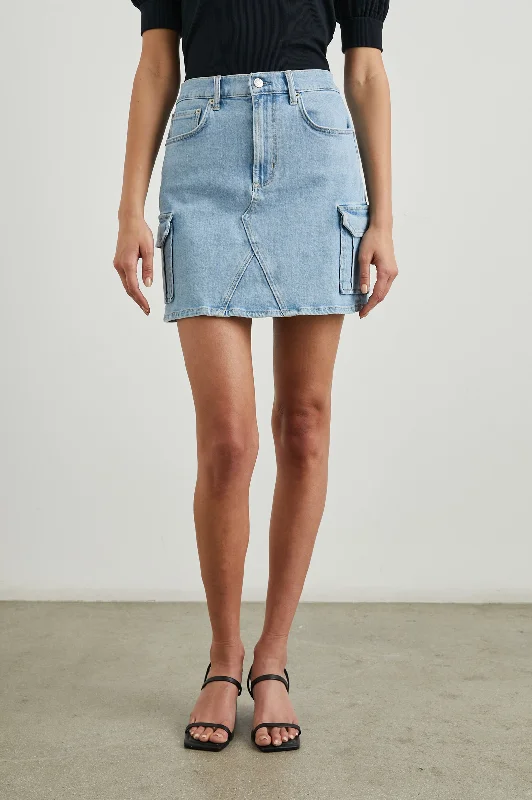 Fashion Style LAUREL CARGO SKIRT - CRYSTAL BLUE