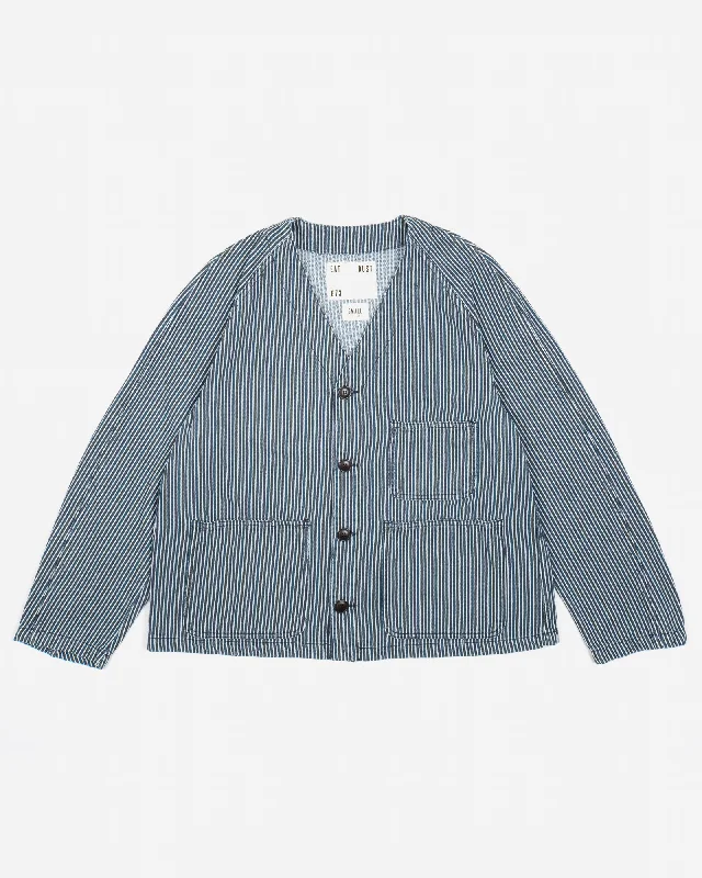 Extra long version Oversized trench coat Loco Jacket Rainbow Denim Multi-Blue
