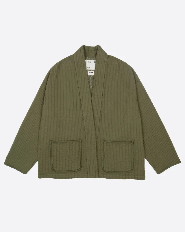 High waist design Faux fur coat Edo Jacket Armor Cotton Dark Olive