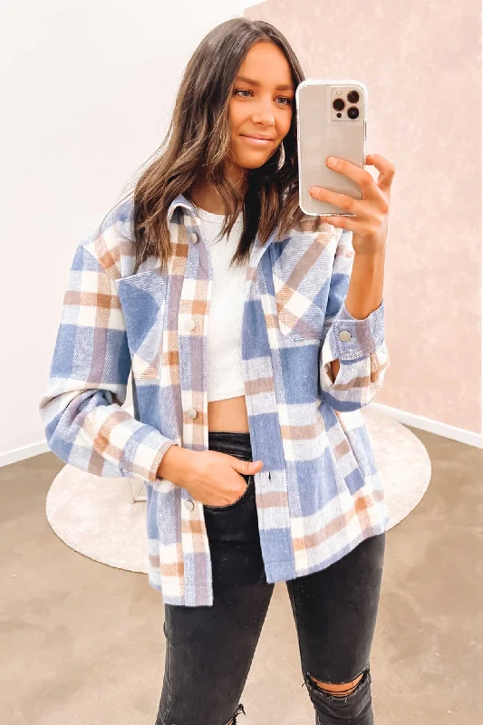 Multi-functional style Oversized blazer coat Maisy Shacket Blue