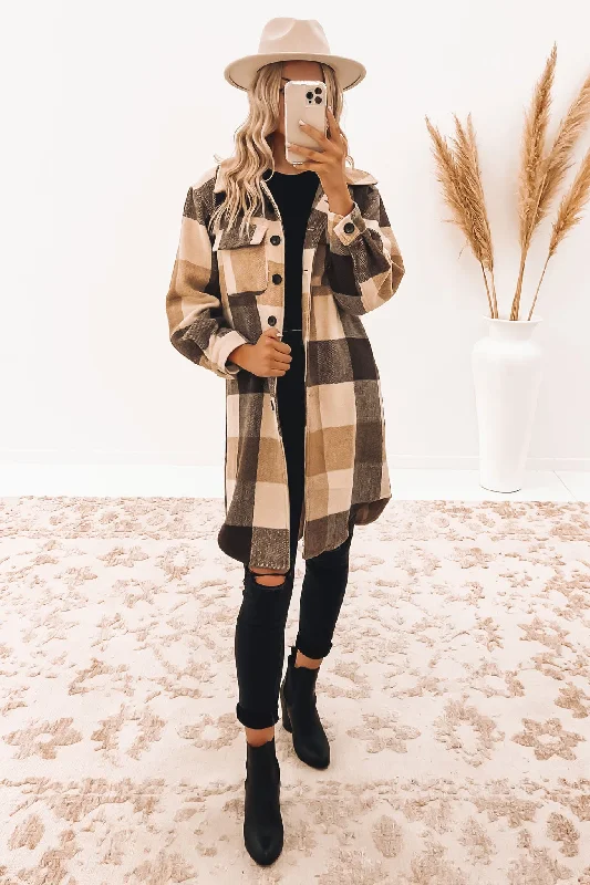 Retro Dress Oversized trench coat Malina Shacket Brown