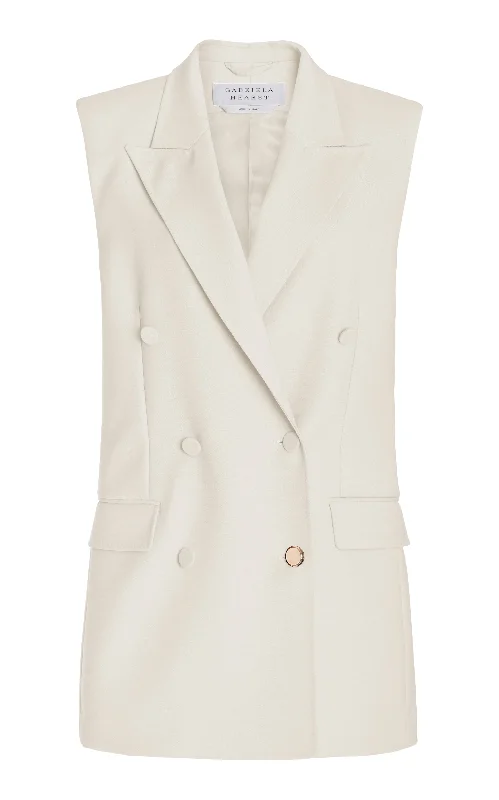 Slim Fit Blazer dress Mayte Vest in Ivory Sportswear Wool