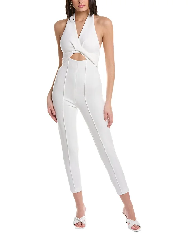 Stand-up collar design Leather bodysuit Misha Collection Anactia Jumpsuit