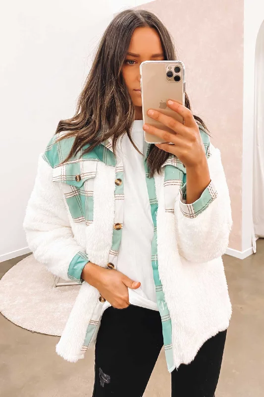 Sports Fitness Wear Custom-fit jacket Myley Fur Jacket Teal
