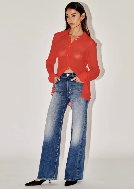 Single-shoulder Neck Design Eva Wide Parisienne Mid Vintage Indigo
