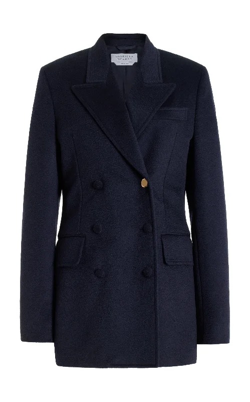 Fashionable and casual Classic wool blazer Nico Blazer in Dark Navy Cashmere