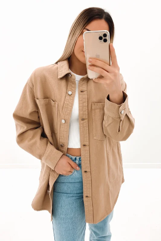 Elegant And Lazy Lined bomber jacket Noa Denim Jacket Biscuit
