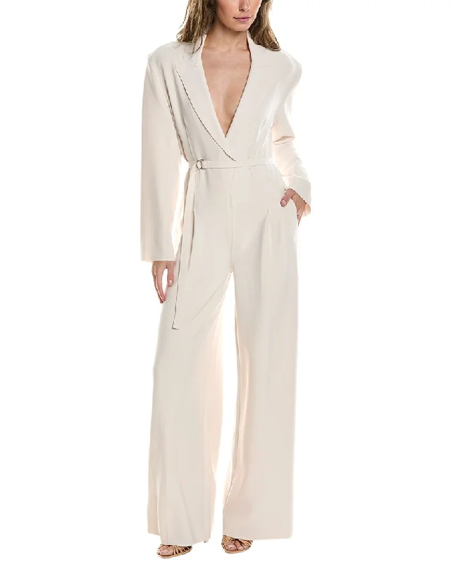 Trendy Traveler Sleeveless lace bodysuit Norma Kamali Single-Breasted Straight Leg Jumpsuit
