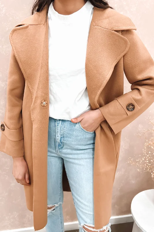 Sports suit style Knit-style jacket Odette Coat Camel