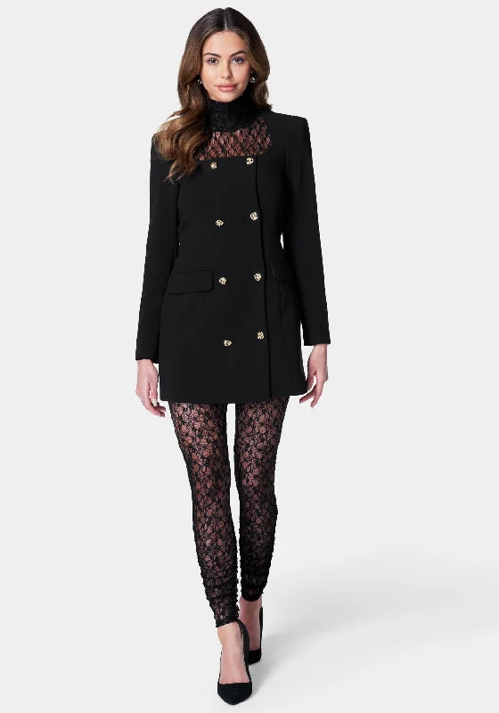 Luxury and fashionable Short biker jacket Open Neck Tailored Blazer