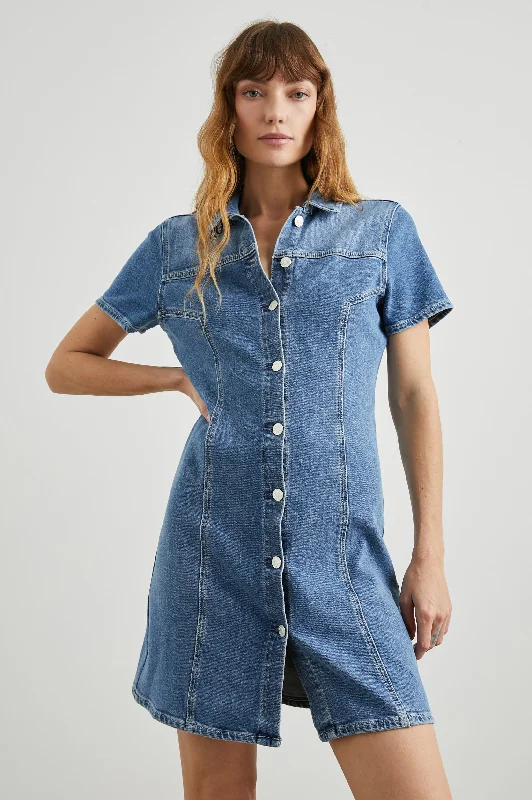 Retro Woolen Jacket PASADENA DRESS - CADET BLUE