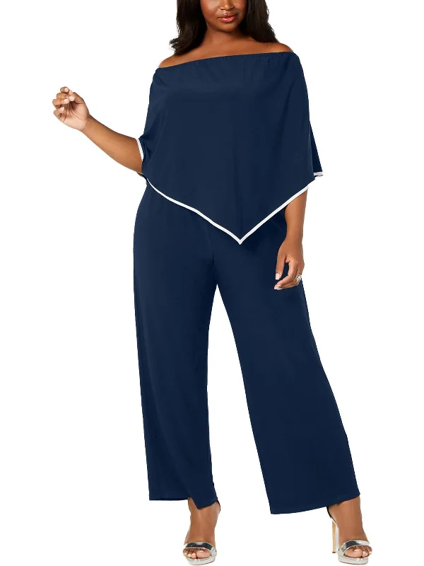 Moisture wicking Elegant bodysuit Plus Womens Wide Leg Cocktail Jumpsuit