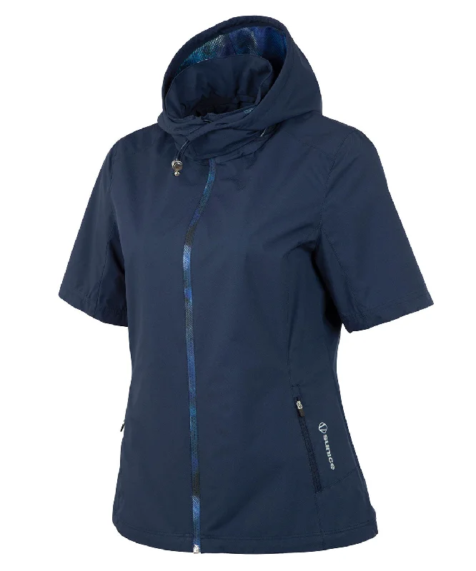 Free and comfortable Buttoned military jacket Women's Amber Short-Sleeve Hooded Windshirt