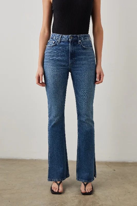 Party Wear SUNSET SLIM FLARE - NAVY STONE