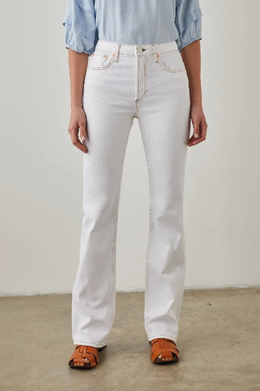 Romantic And Sweet SUNSET SLIM FLARE - SALT WHITE CONTRAST STITCH