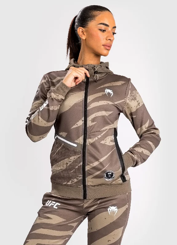 Sports Casual Style Bright-colored jacket UFC Adrenaline by Venum Fight Week Women’s Zip Hoodie - Desert Camo Sports Casual Style Bright-colored jacket UFC Adrenaline by Venum Fight Week Women’s Zip Hoodie - Desert Camo